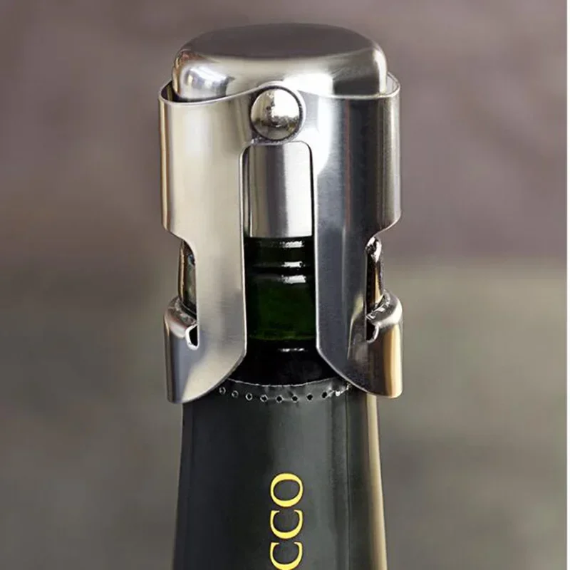 

1pcs Champagne Bottle Stopper Stainless Steel Sparkling Grape Wine Bottle Plug Vacuum Sealer Bottle Liquor Flow Stopper Cap Bar