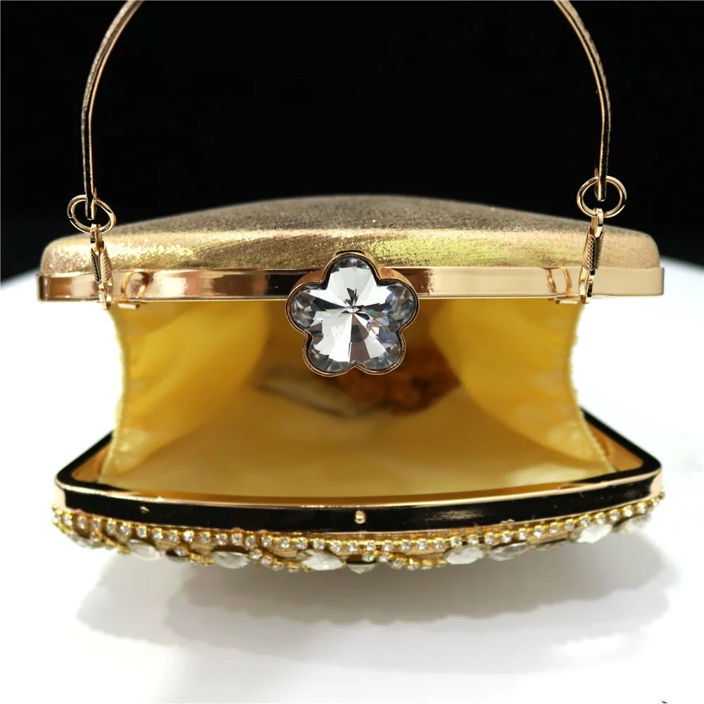 Quasten-Kristall Damen-Abendtasche mit Wassersteinen, Glänzende Modische Damenhandtasche, Luxuriöse Geldbörse – Detail 8