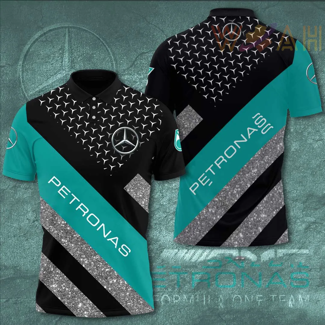 

Mercedes Benz Mechanical Technology 3D Printing Men's T-shirt Outdoor Extreme Sports Quick Drying Polo Short Sleeve Oversized