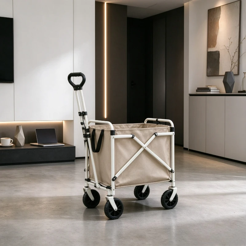 Foldable Grocery Trolley Portable Camping Wagon Delivery Push Cart Mini Shopping Hand Truck for Home and Daily Useful Packs