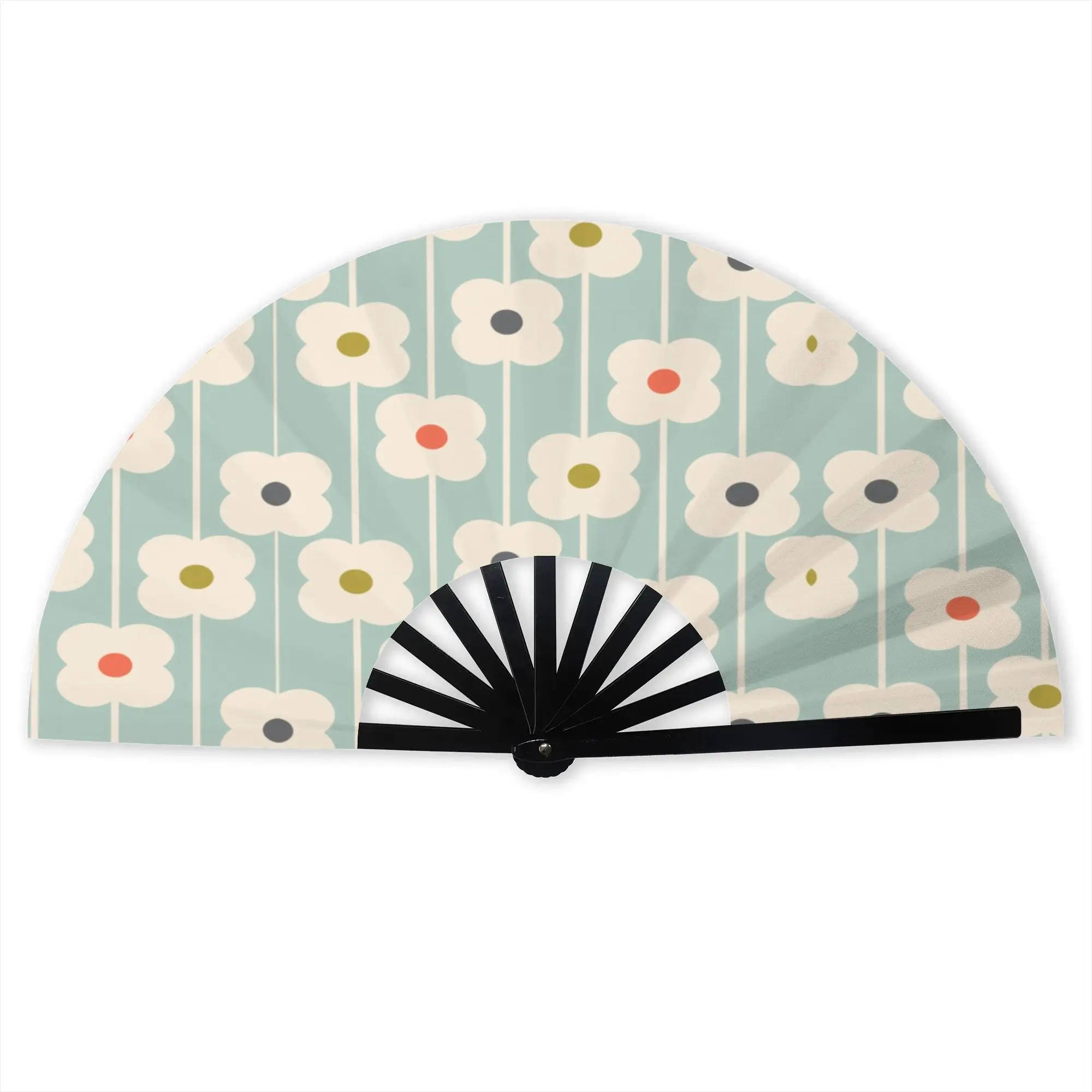 Orla Kiely Abstract Scandinavian Flowers Stylish Hand Fan Polyester Fan Aesthetic Costume Prop Folding Fans Wedding Party Gift