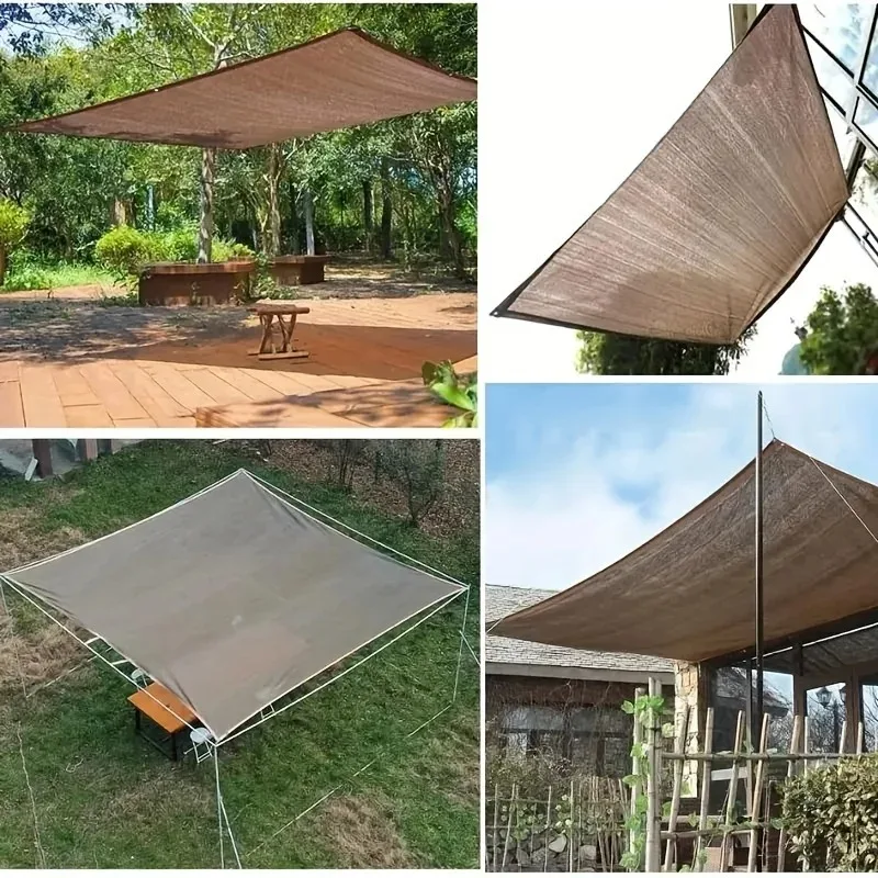 Tela De Sombreo 90% UV | Malla Para Jardín, Invernadero O Patio | Resistente Y Ligera | Marrón