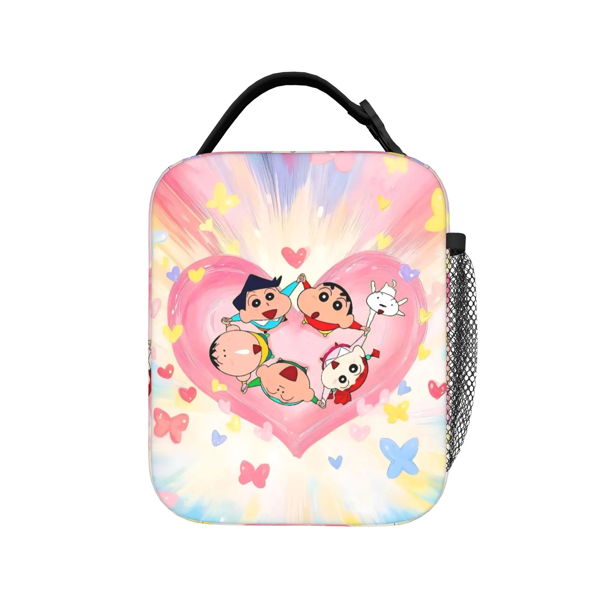 Crayons Shin-chans Thermal Insulated Lunch Bag for Work Cartoon Reusable Food Bag Thermal Cooler Lunch Box