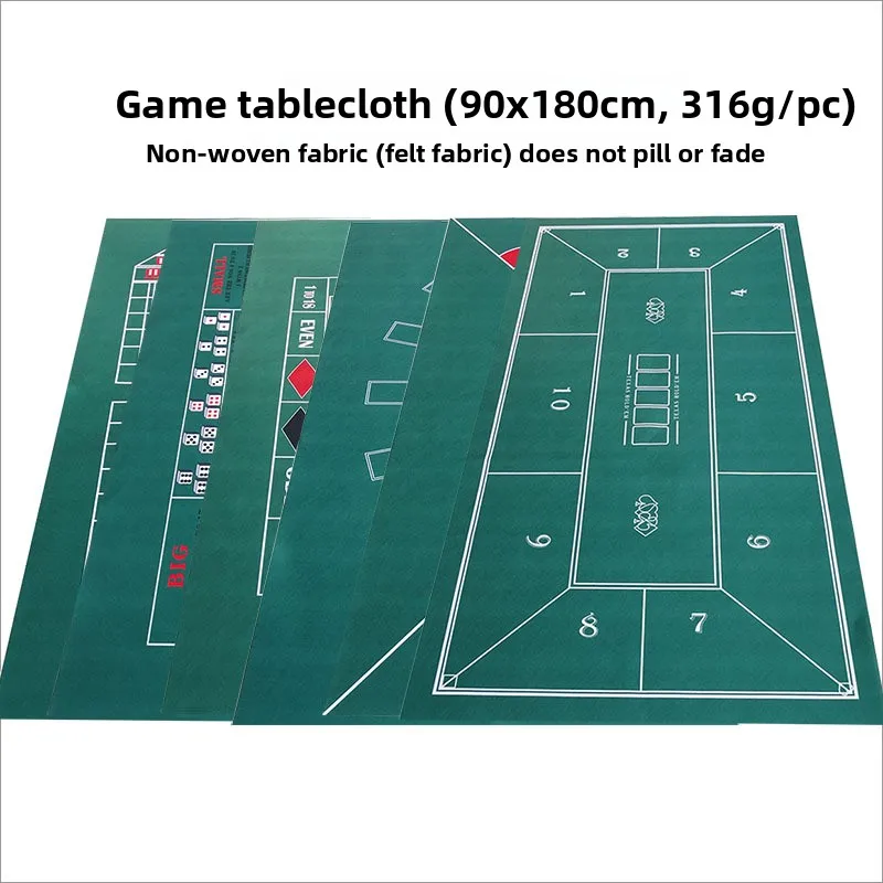 90x180cm-ポーカーテーブルマット-不織布製、テキサスホールデム＆ルーレットカジノレイアウト、チップ、カード、パーティーゲーム用のポータブルフェルトパッド