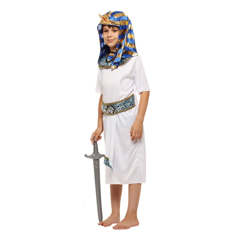 Halloween Costumes Boy Girl Ancient Egypt Egyptian Pharaoh Cleopatra Prince Princess Costume for Children Kids Cosplay Clothing