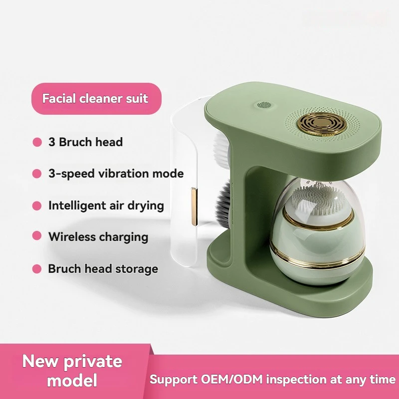 New Electric Silicone Facial Cleansing Brush, Waterproof Face Cleanser & Massager for Pore Cleaning, Skin Care Product Absorptio