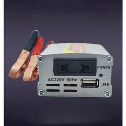 220W Power Inverter Car Mounted Solar Inverter USB Voltage Transformer Portable DC 12V To AC 220V Conversion USB Battery Clip