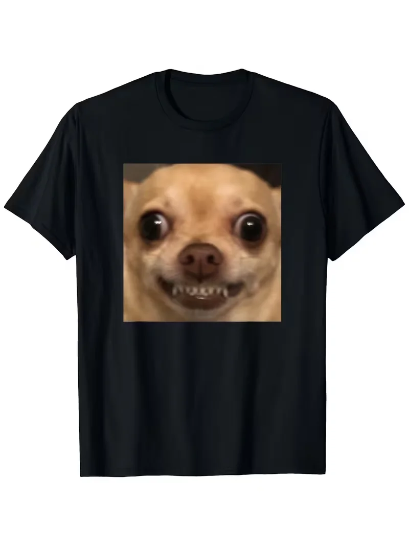 Evil Chihuahua Women's T-shirt Neutral Round Neck Comfortable Plus Size Top Cute Puppy Funny Costume