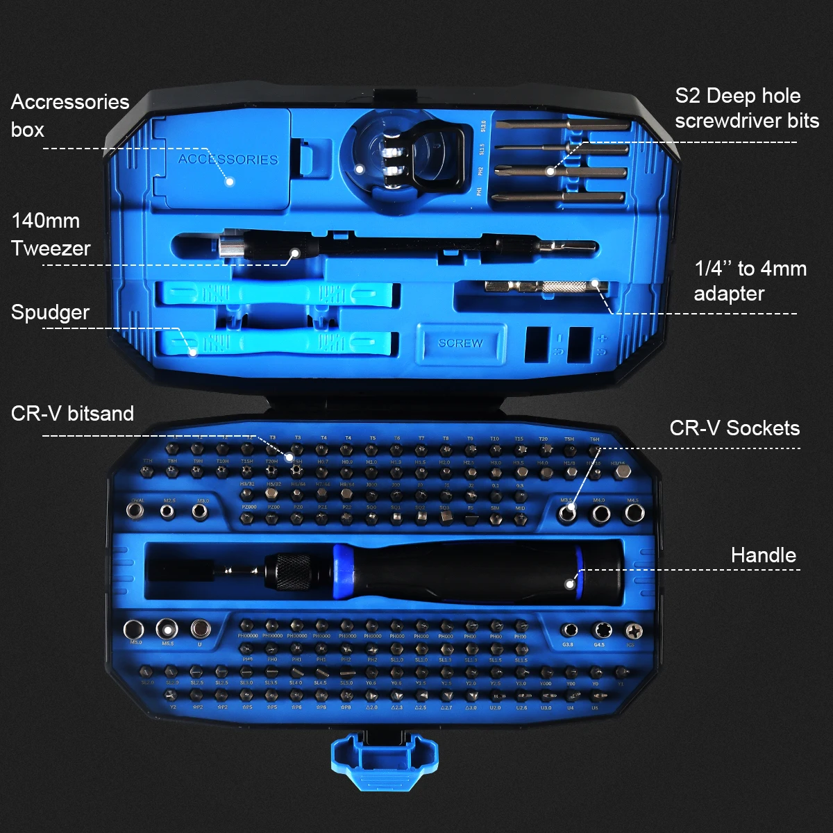 Upgraded Precision Screwdriver Set 130/152 in 1 Repair Tool Kit Magnetic Screwdriver Kit with Mini Built-in Box for Electronics