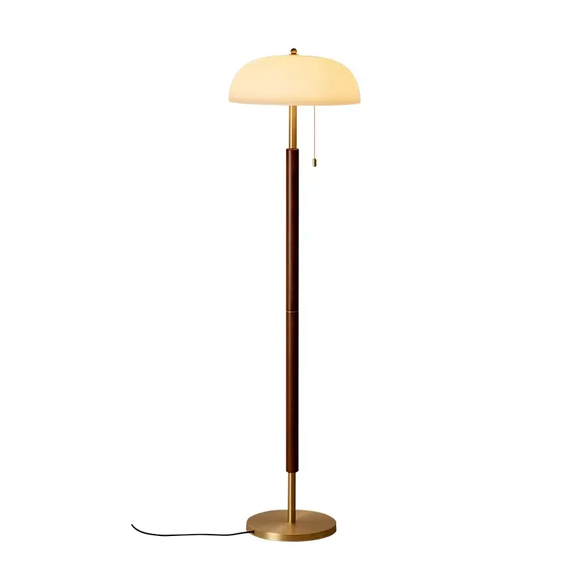 Adjustable Floor Lamp with Hand Blown Glass Shade Tall Flexible Standing Light for Living Room Bedroom Office Decor