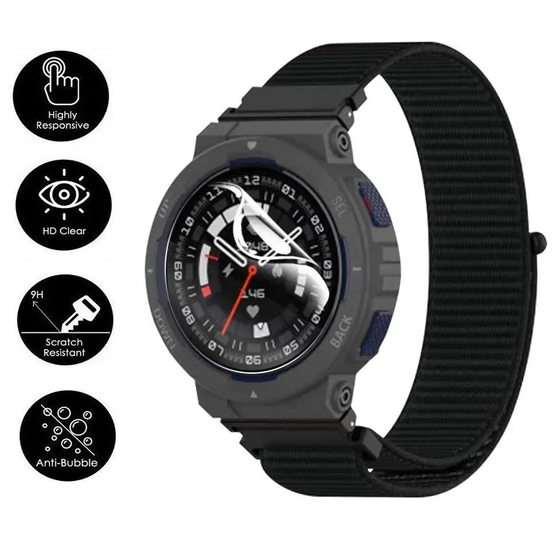 واقي شاشة TPU هيدروجيل لساعة AMAZFIT الذكية ذات الحواف النشطة ، غشاء واقي ناعم عالي الوضوح ، 10