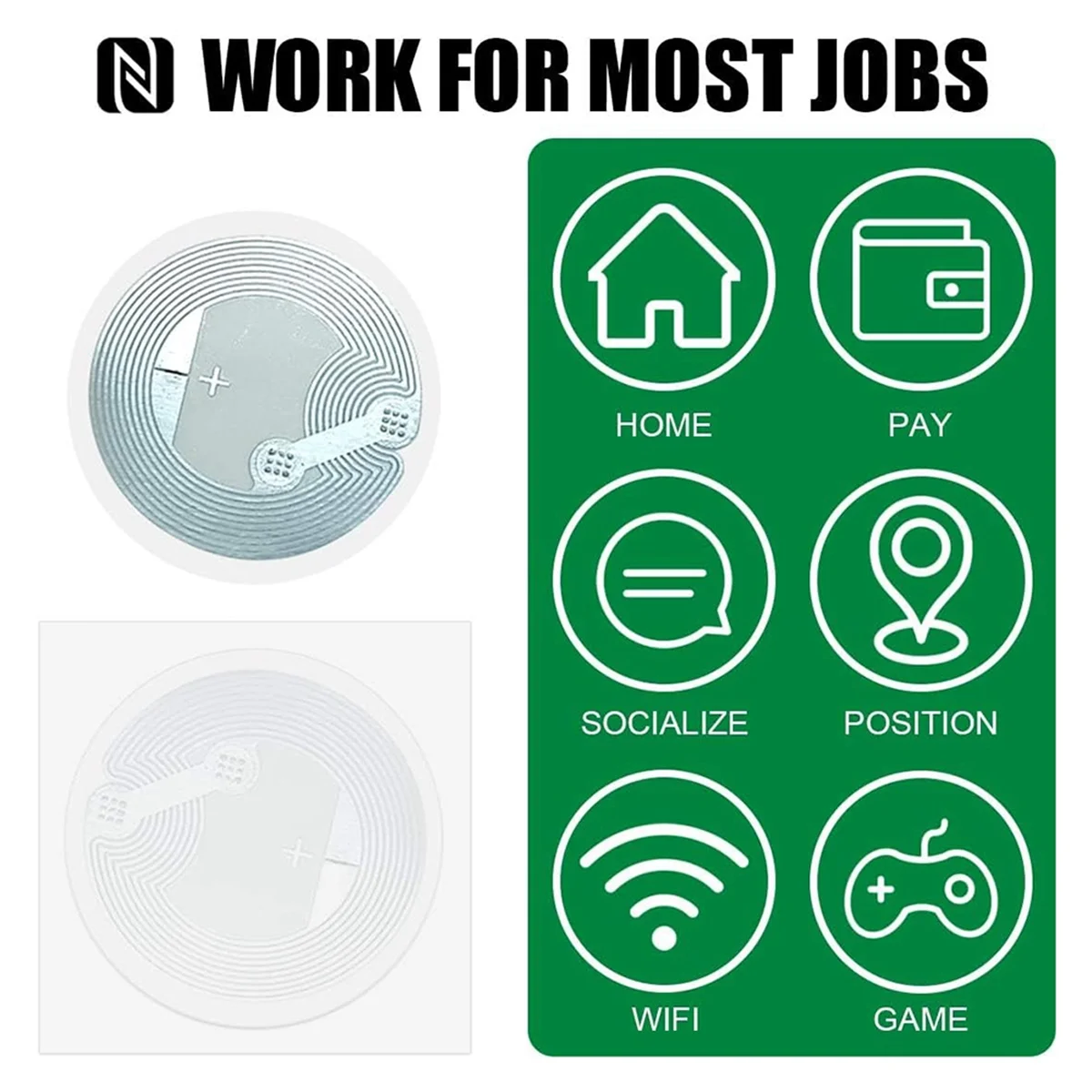 

AA98 50pcs NFC Tags,NFC Cards,NFC Stickers Ntag215 NFC Tag NFC Coin Cards for TagMo, NFC Enabled Mobile Phones and Devices