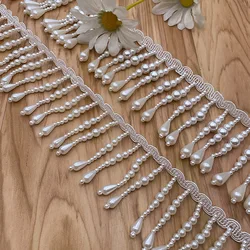 Handmade Beaded Fringe Lace DIY Bead Curtain Clothing Decoration Accessories Water Drop Pendant Fringe Pearl
