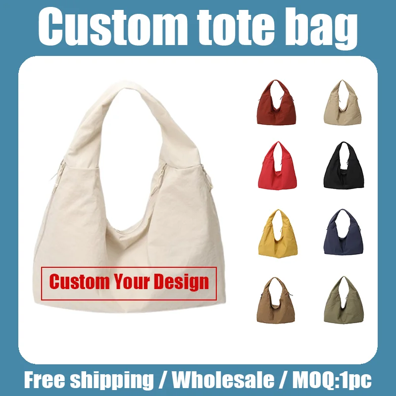 

Custom Logo Bag Printing Underarm Bag Minimalist Trendy Versatile with Large Capacity Fashionable Casual Canvas Wholesale