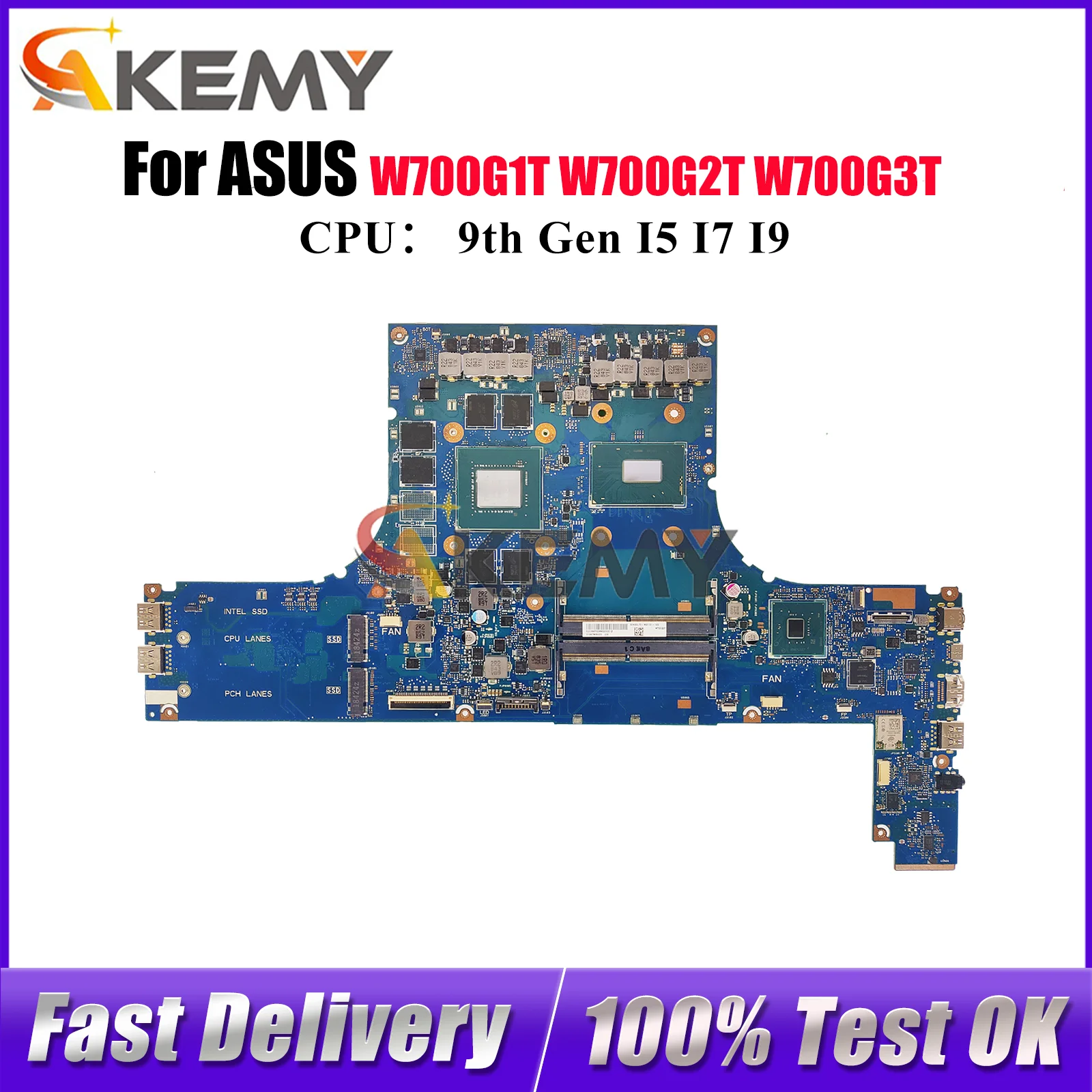 

W700G3P Материнская плата для ноутбука ASUS ProArt W700G1T W700G2T W700G W700G3T Материнская плата для ноутбука с процессором I5 I7 I9 100% tests OK stk