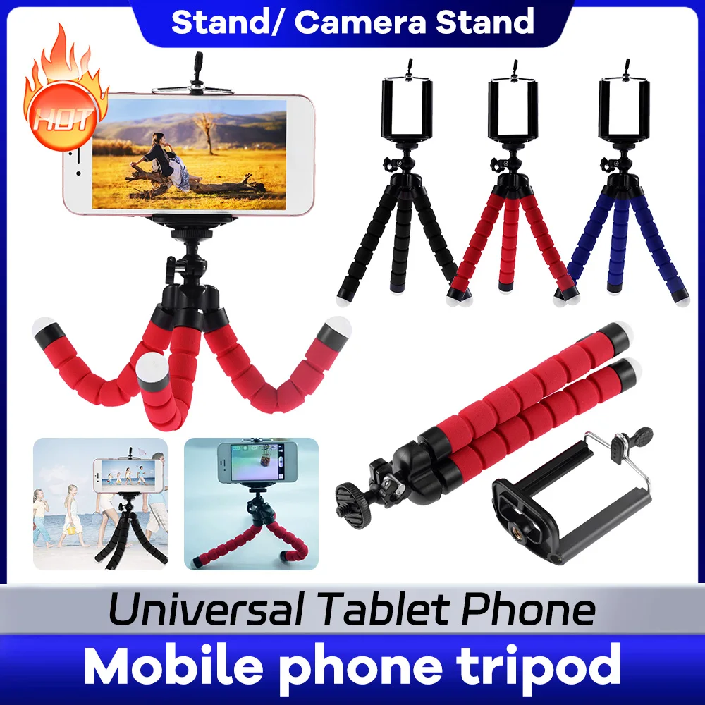 Mini Flexible Sponge Tripod Portable Phone Camera Holder BracketSmartphone Monopod Tripe Stand Octopus Mini Tripod Stativ