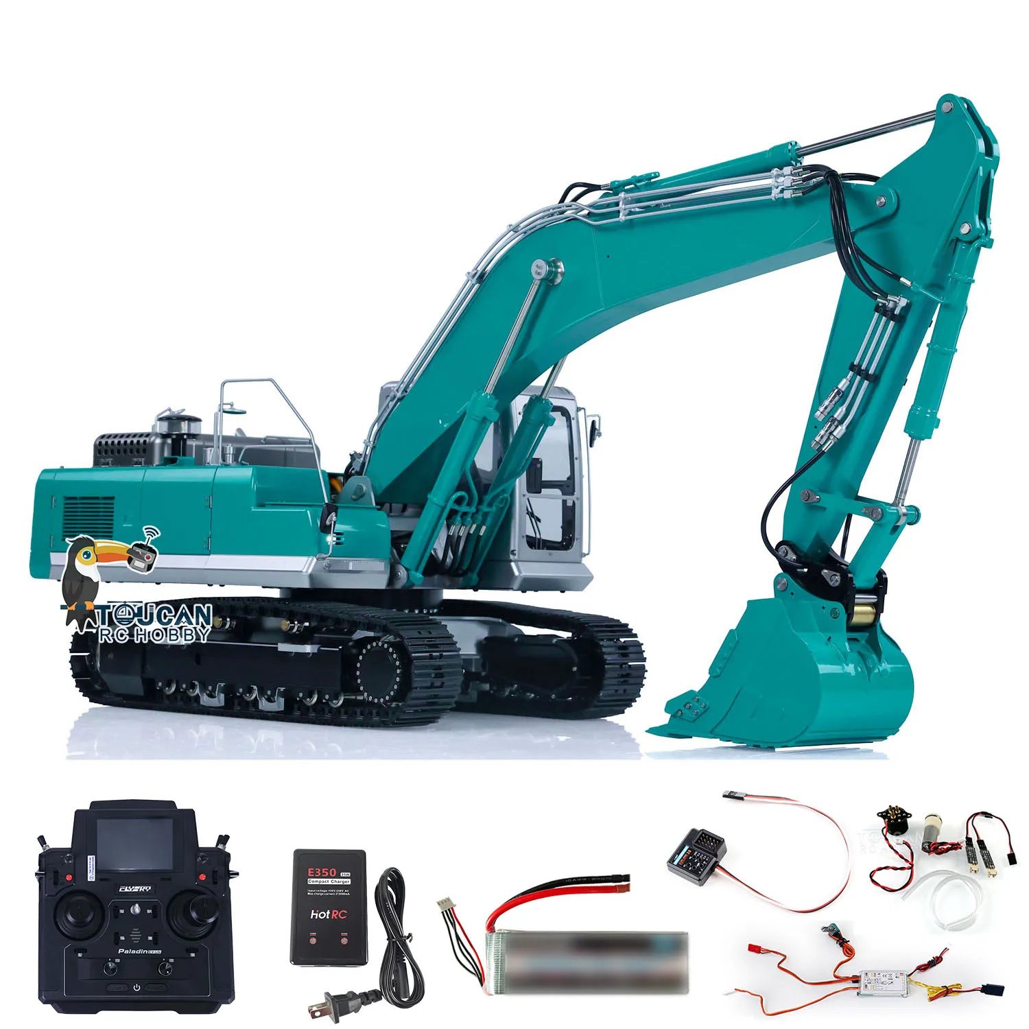 LESU PC360 1/14 RC Hydraulic Metal Excavator Toy RTR Remote Control Digger Model PL18EV Lite Lights Sounds Smoking Unit THZH1706