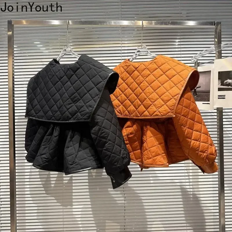 Winter Parkas Chic Streetwear Jackets Women Slim Waist Bandage Crop Tops Chic Sailor Thicked Warm Coat Parkasdoradas De Mujer