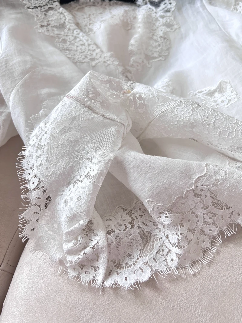 Cardigan in Cotone e Lino con Scollo a V Traforato, Top Estivo Leggero e Traspirante da Donna, Capospalla Stile Fatato