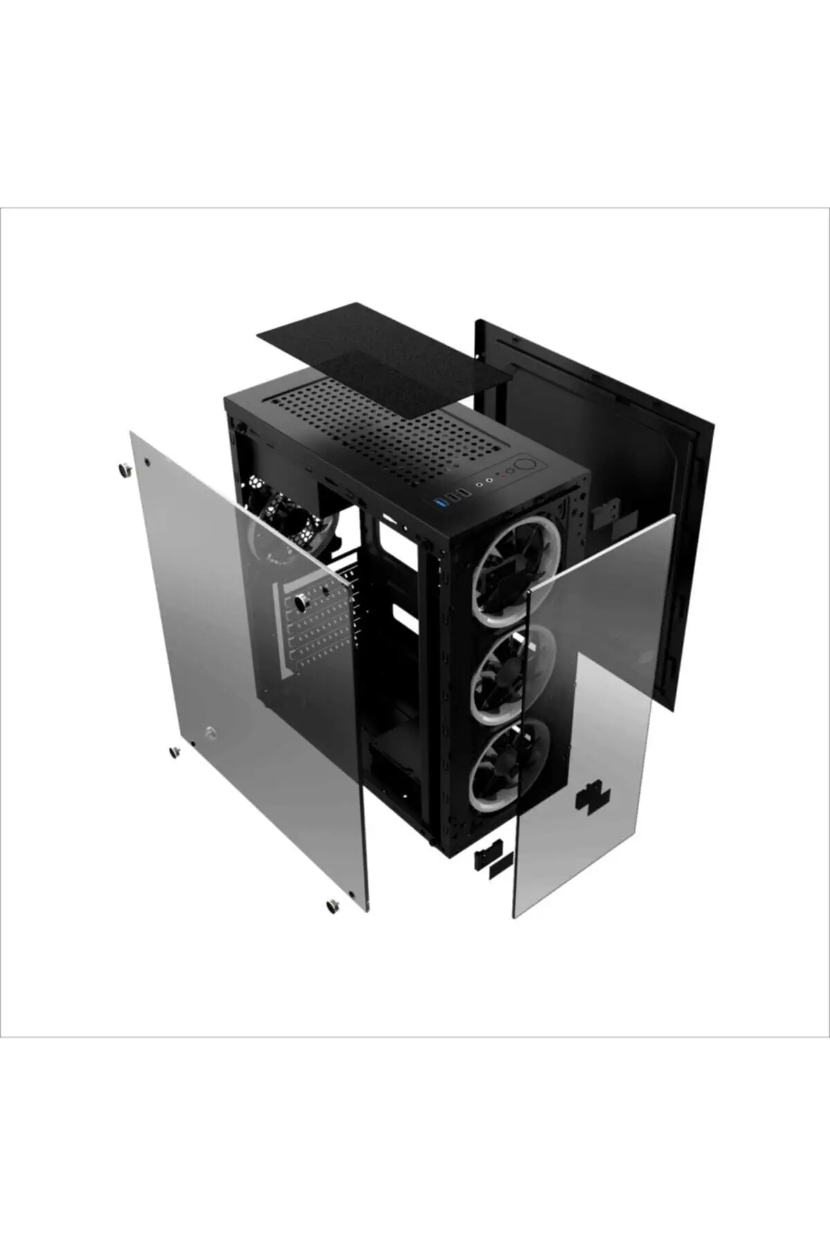 Gt-003 4x120mm Fan Gaming Player Computer fall Elegante Design Bunte Leuchten Computer fall Player