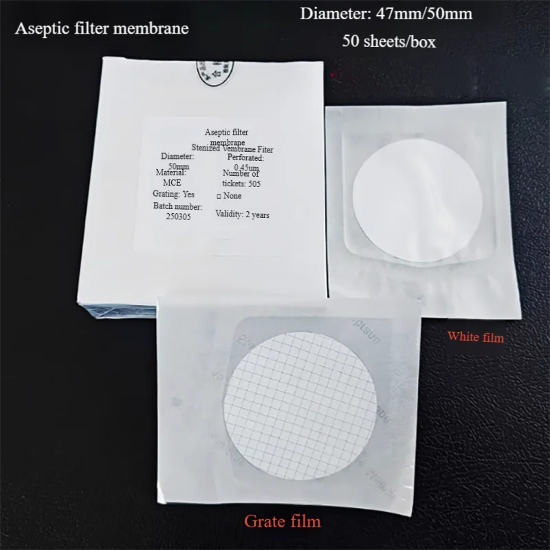 

Sterile filter membrane grid membrane individually packaged sterilization microporous filter membrane 47mm50mm50 sheets/box
