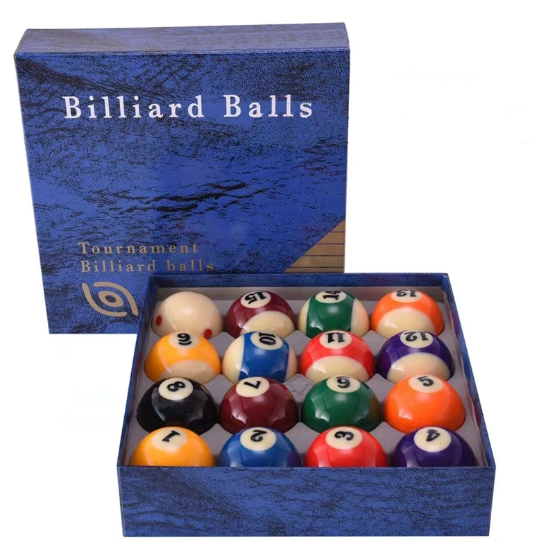 Full Billiard Pool Balls Set for Adults Durable Synthetic Resin, American Standard, 57.2mm, 16 PCS Balls