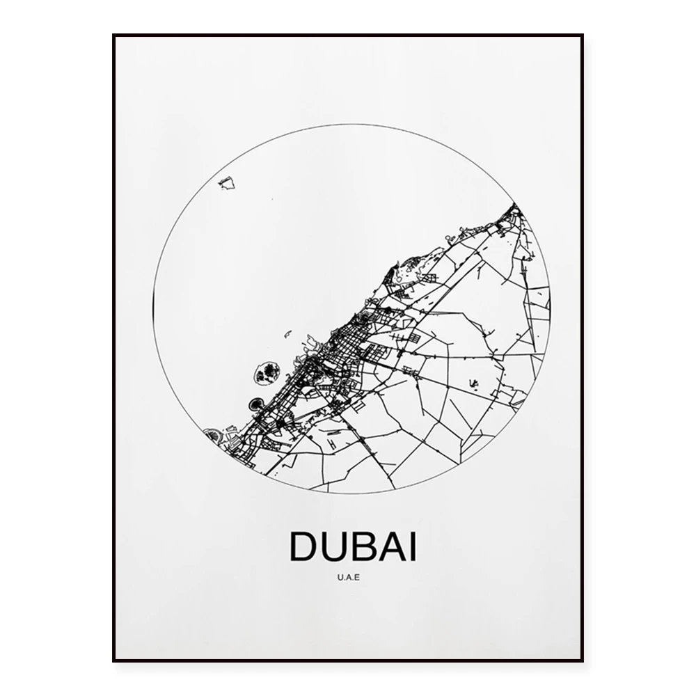 Berlin, Copenhagen, Seattle, Berlin, Athens, Dubai, Tokyo, Munich, Beijing, Vancouver city map poster - home decoration