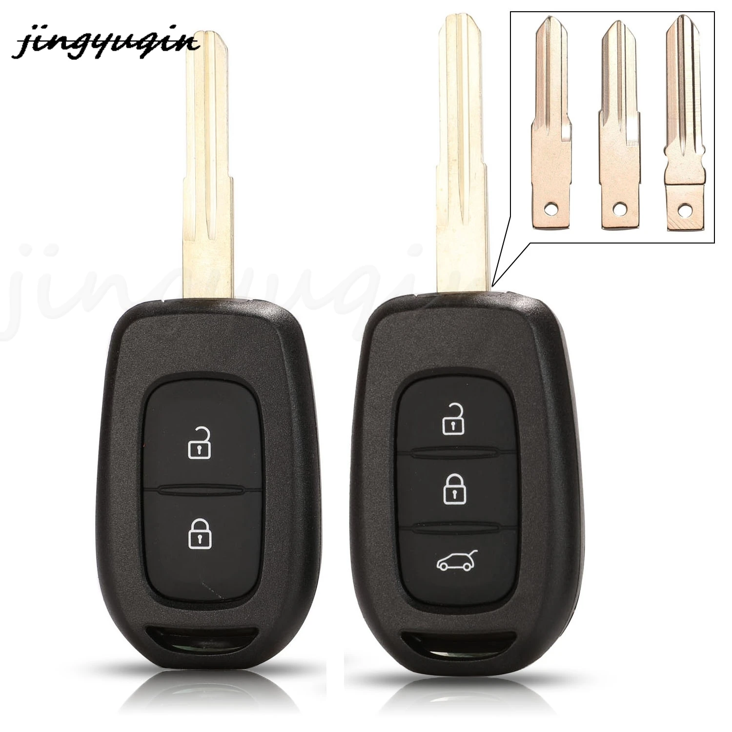 

jingyuqin 2/3 Buttons Replacement Remote Car Key Shell Case Fob For Renault Sandero Dacia Logan Lodgy Dokker Duster 2016