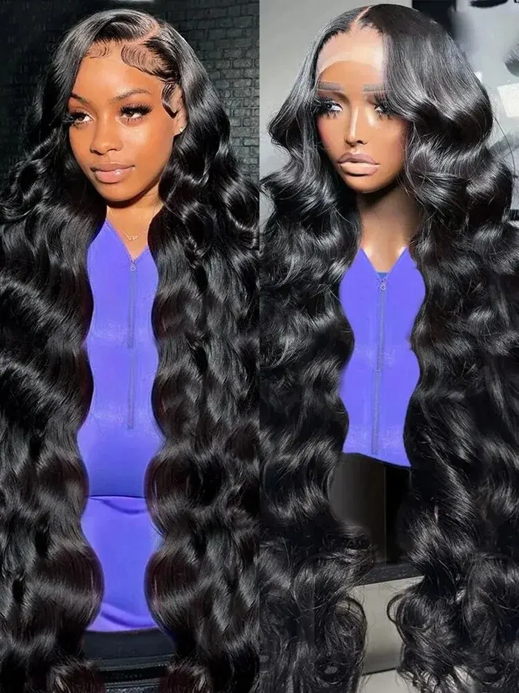 13x4 Water Wave Lace Front Human Hair Wig 250 Density Brazilian Body Wave Transparent Hd Lace Frontal Wigs For Women 38 40 Inch