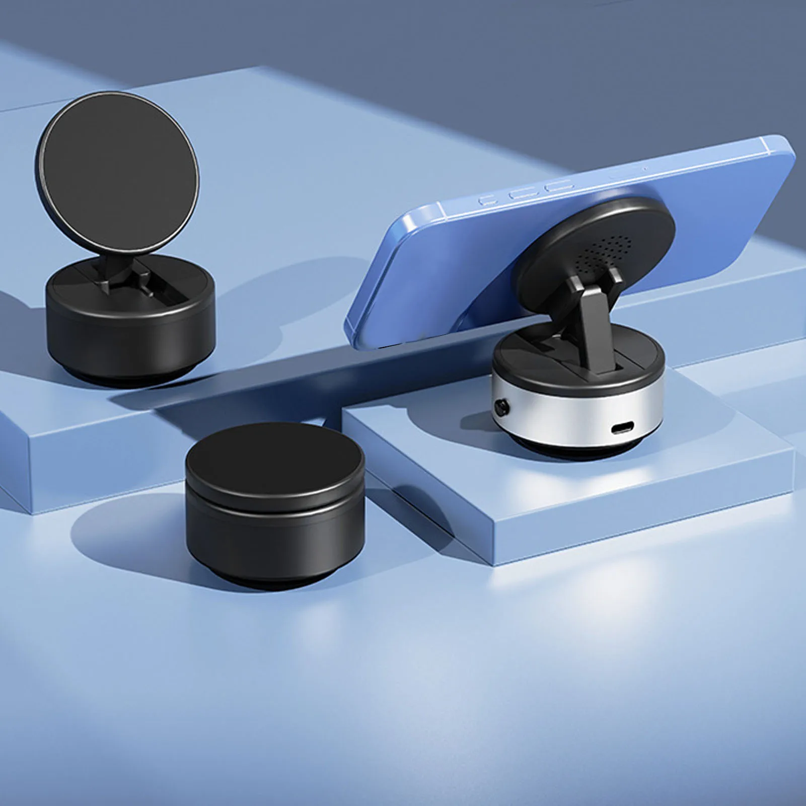 

Vacuum Magnetic Phone Holder Stand Secure Magnetic Suction Phone Mount Strong Adhesion Positioning for Smooth Surfaces