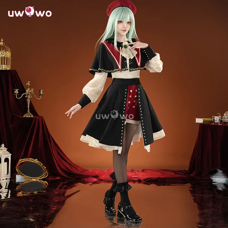 UWOWO Collab Series: Anime Mutsumi Wakaba Stage Cosplay Costume S-XL Black Dress Halloween Cos