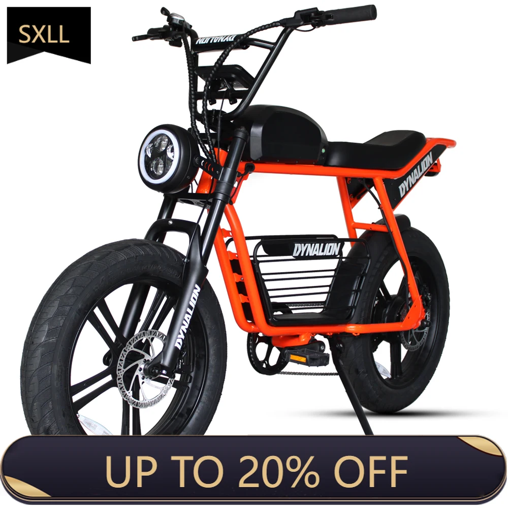 

SXLL 500w 750w 1000w rear motor 20 * 4.0 fat tire bicycle adult electric off-road vehicle pedal assist motorcycle