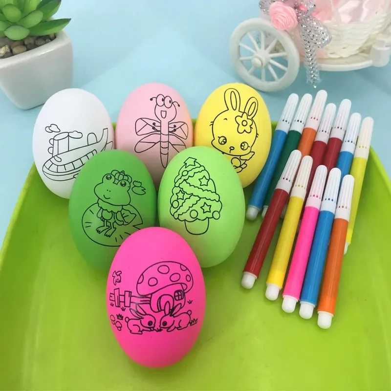 DIY Painting Easter Eggs with Paint Pen Easter Eggs Painting Kit Easter Egg Coloring Craft Kit for Easter Theme Party