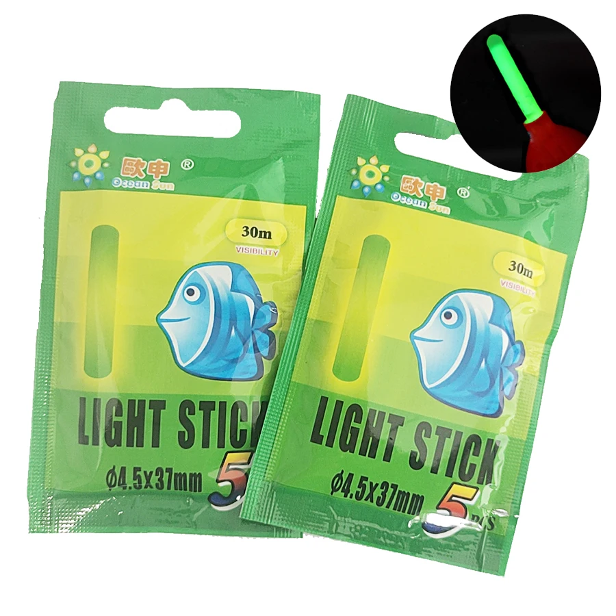 Fishing Glow Sticks for Bobbers Fishing Rod Bell Alarm Lights  4.5mm*37.2mm 2Pack 10Pcs Fishing Float Light Stick 5pcs/Pack