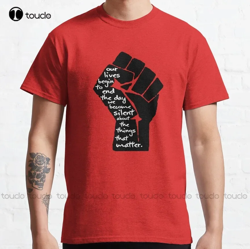 Onze levens beginnen te beenden - Mlk Martin Luther King Klassiek T-shirt Shirts voor mannen Groot en lang Mode T-shirt Zomer Xs-5Xl Unisex