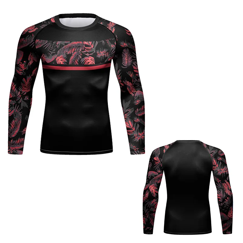 Nowi mężczyźni MMA boks odzież sportowa Bjj Rashguard T-shirt + szorty MMA odzież treningowa garnitury sportowe trening Jogging Kickboxing koszulki