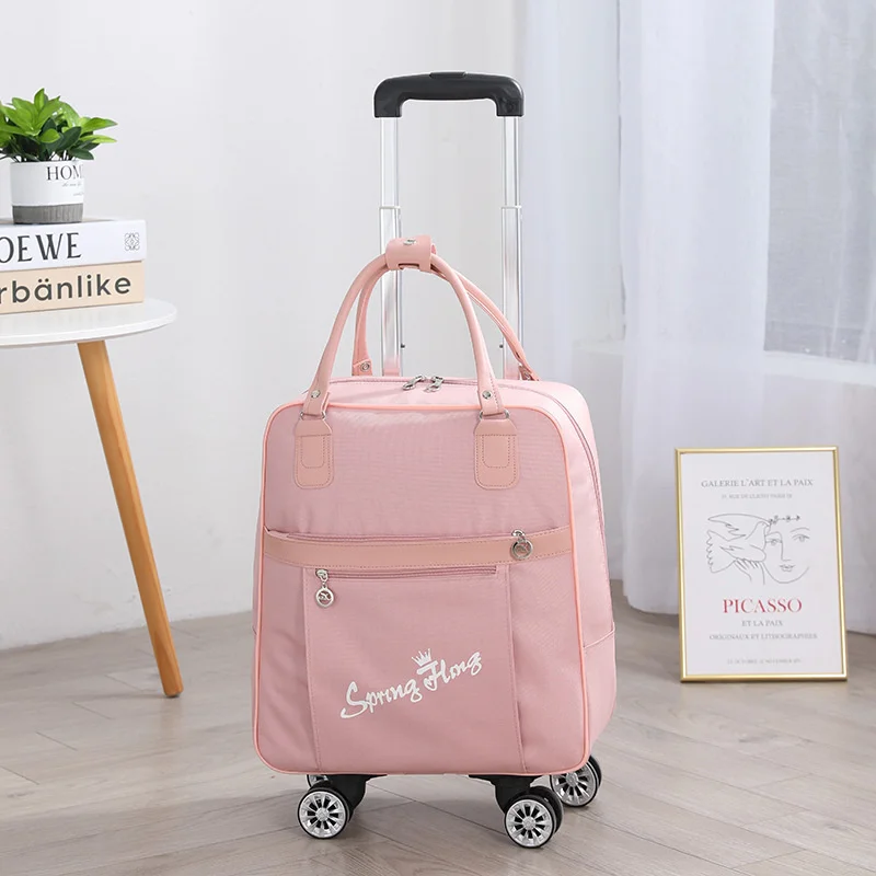 Women Travel Trolley Bag Rolling Luggage Bags Travel Backpack Bag With Wheeled Backpack Waterproof Multifunctional Suitcase