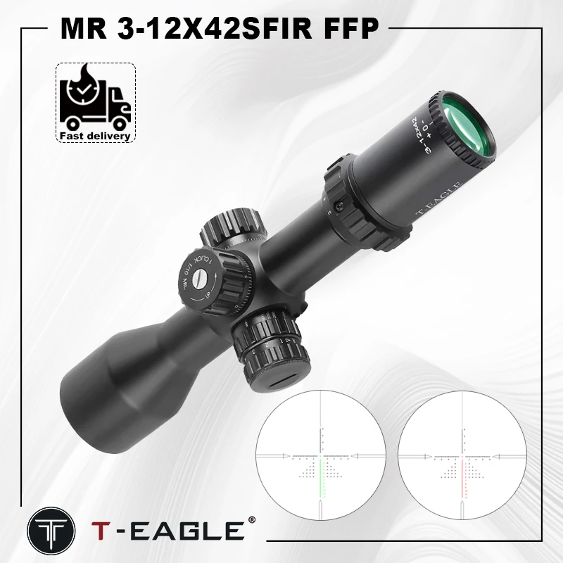 

Tactical Caza Riflescope T-EAGLE MR 3-12X42 FFP Spotting Scope for Hunting Glass Etched Reticle Optical Airsoft Sights Gun Scope