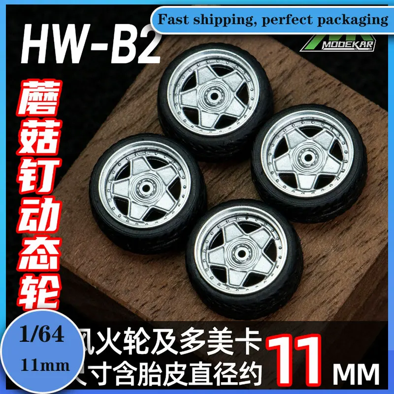 

Car Model Modified Wheels MK 1/64 11mm HWC Resin Wheels Rubber Tires with Bearing Suitable for 1:64 Model Cars Christmas Gift