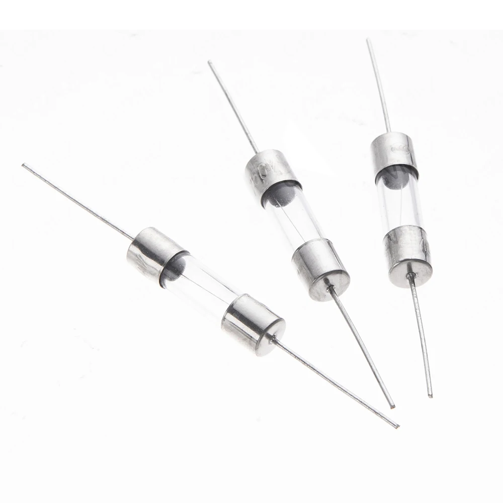 10PCS 5x20mm 0.5A-20A 0.5A/1A/2A/3A/3.15A/4 0.5A-25A Axial Glass Fuse Fast Slow Blow 250V With Lead Wire 5*20 F 4A/5A fuse tube
