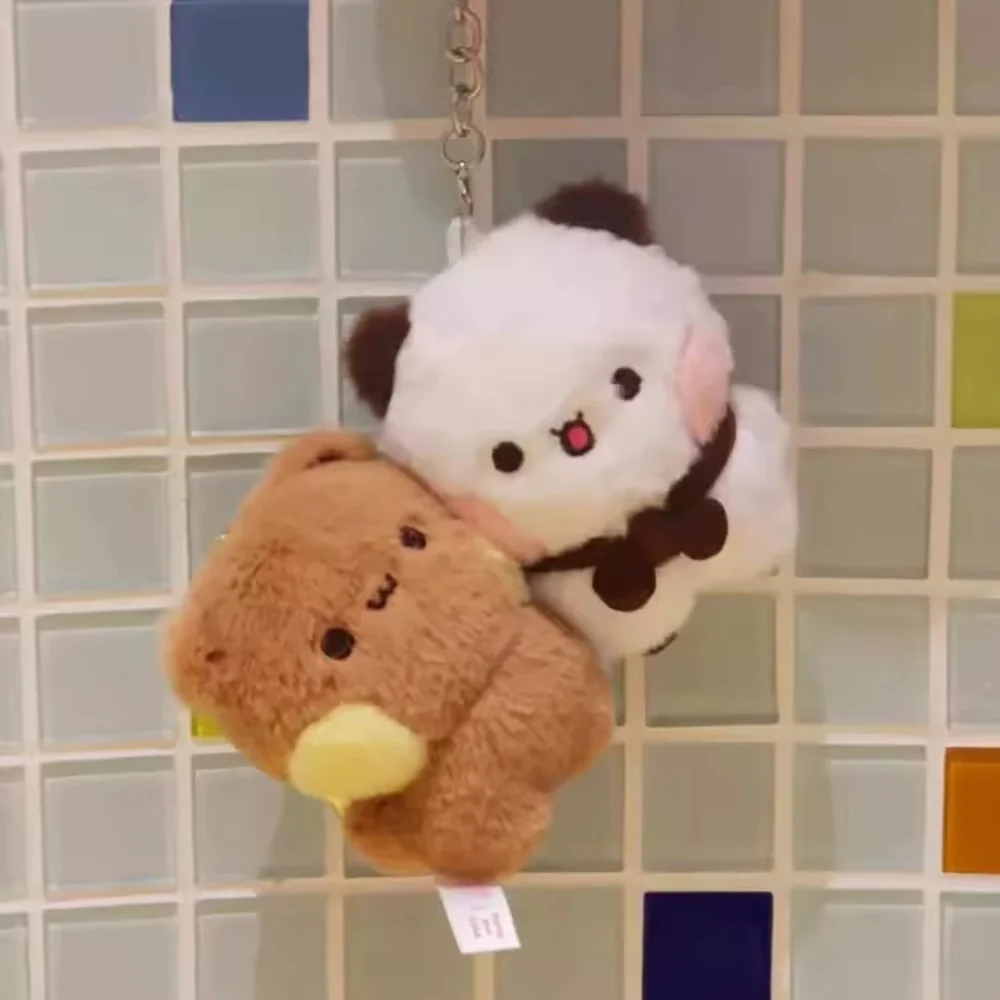 พวงกุญแจตุ๊กตาแพนด้าบูบูและเยียร์ 2 ชิ้น ตุ๊กตาแพนด้าการ์ตูนน่ารัก พวงกุญแจตุ๊กตาสำหรับติดกระเป๋าเป้ ของขวัญสำหรับคู่รัก