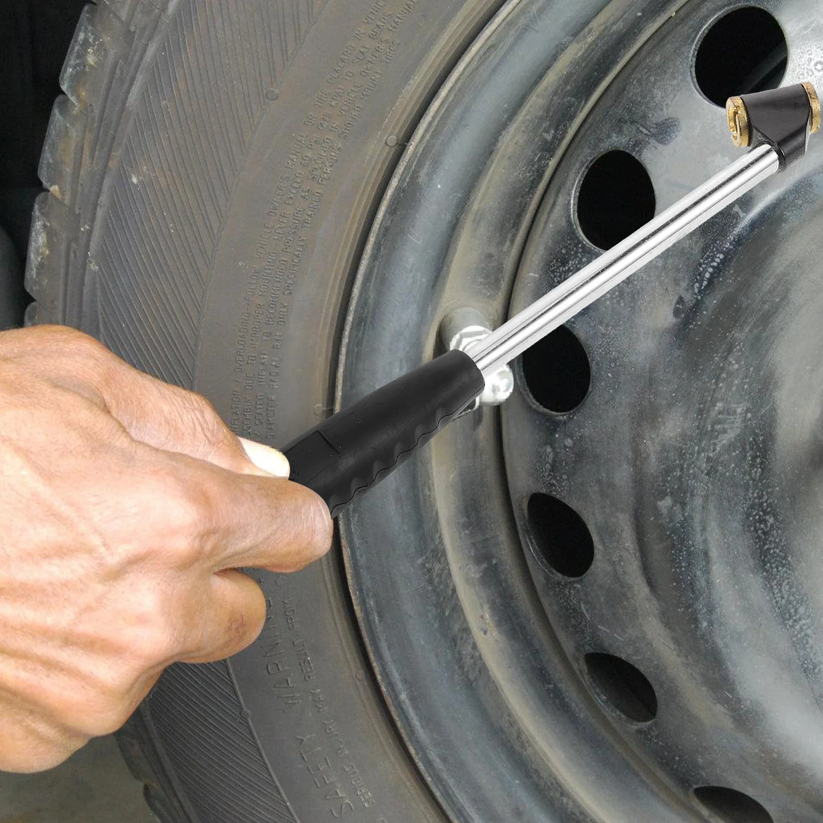 

Car Air Compressor Tire Inflator Attachment Straight Air Chuck Double-End Nozzle Fast Inflation for Emergency Use