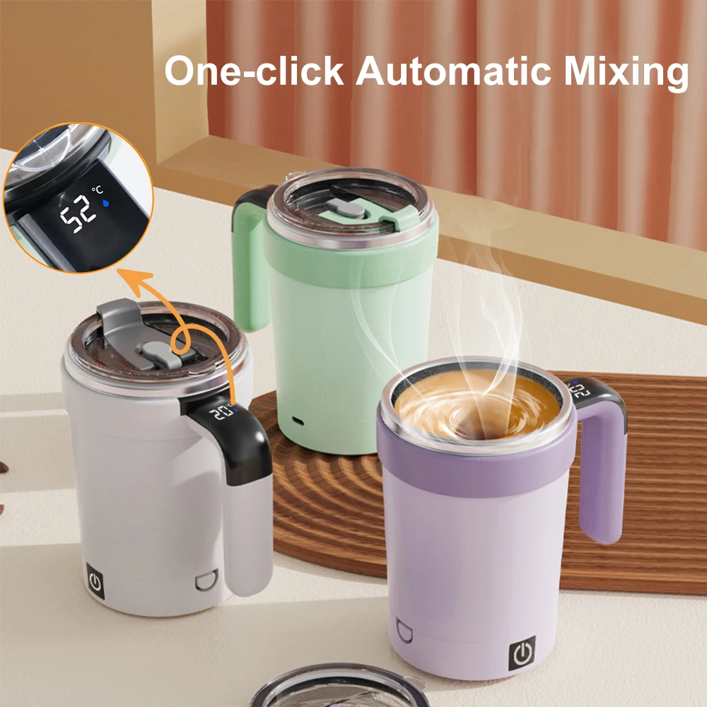 380ML Automatic Stirring Cup Rechargeable Electric Self Mixing Coffee Mug Portable Tea Milk Drinking Cup Rotating Magnetic Tools