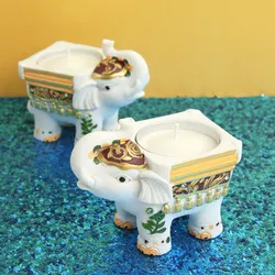 Mold Silicone Small Candlestick Tea Candle Holder Molds Animal Cute Thai Elephant Handmade For Cake Decorations Moulds PRZY 001