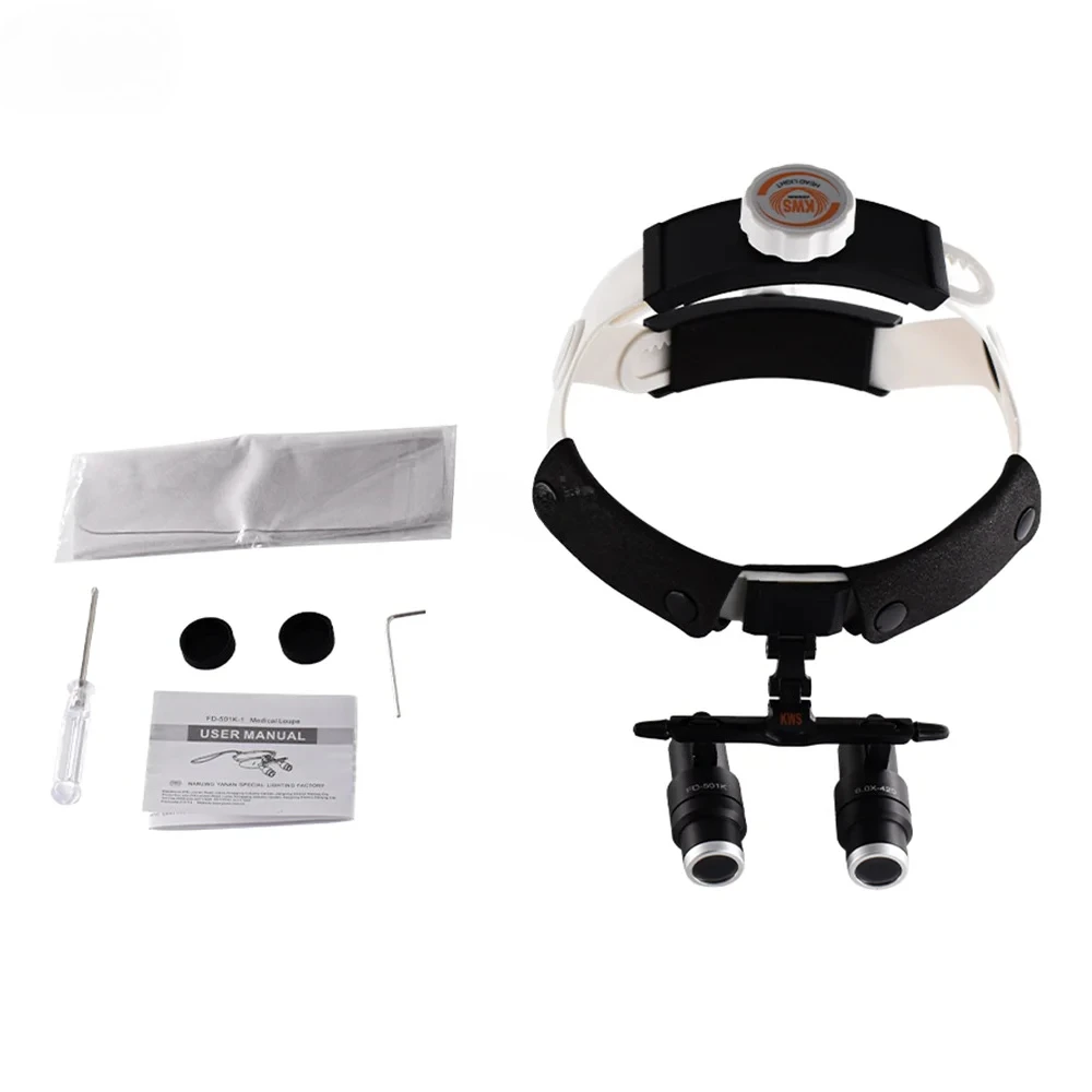 Dentals 4X 5X 6X 420mm KWS FD-501K Medical Surgical Dentist Loupe Magnifier Glasses Loupes Surgical Dentistry Lab Headlamp