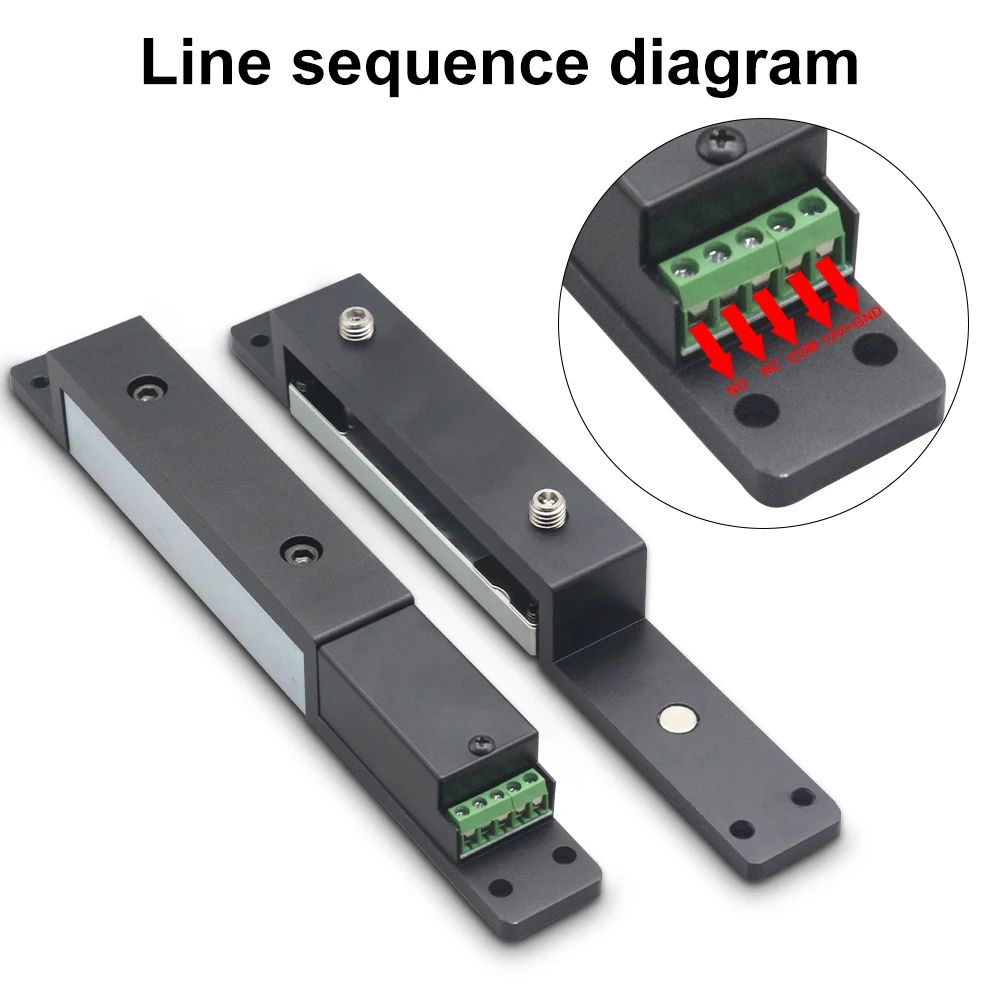 DC 24V 12V verdecktes Scherschloss Elektromagnetisches eingebettetes elektrisches Magnetschloss für Türzugangskontrollsystem mit Zeitverzögerung