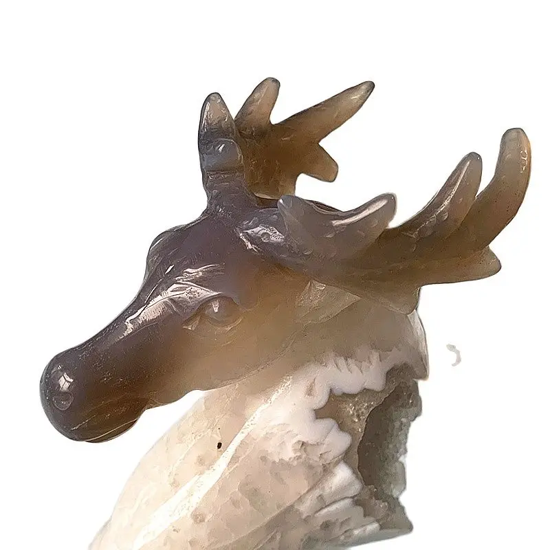 

Deer Statue Natural Stone Agate Geode Crystals Druzy Sculpture Artware Conception Nice Home Decor Beautiful Decoration Maison