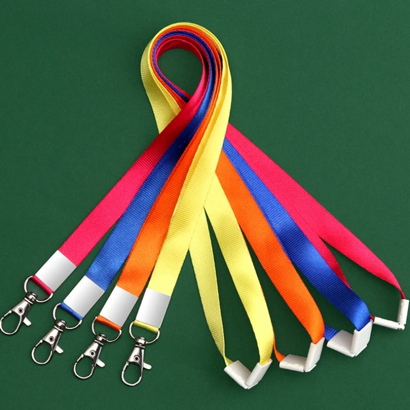 

100pcs Personalized Lanyard Safety Buckle Custom Logo Printed Neck Hanging Straps with Metal keychain Hook
