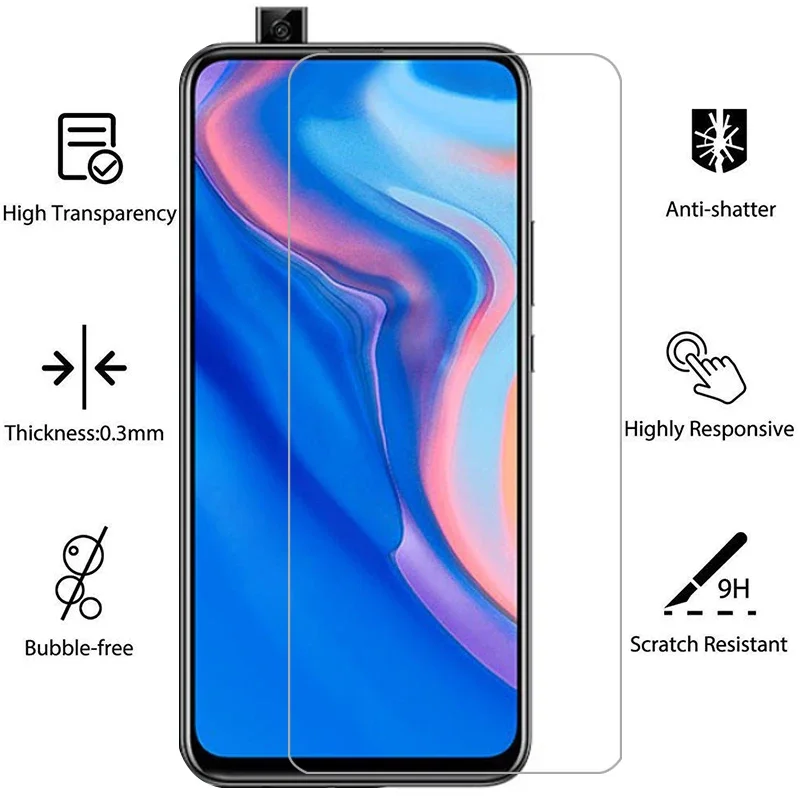 Displayschutzfolie aus gehärtetem Glas für Huawei Y9 Prime 2019, Schutzhülle für Huawei Huawei Y9 9Y Y9 Prime, schützende Handyhülle, 360