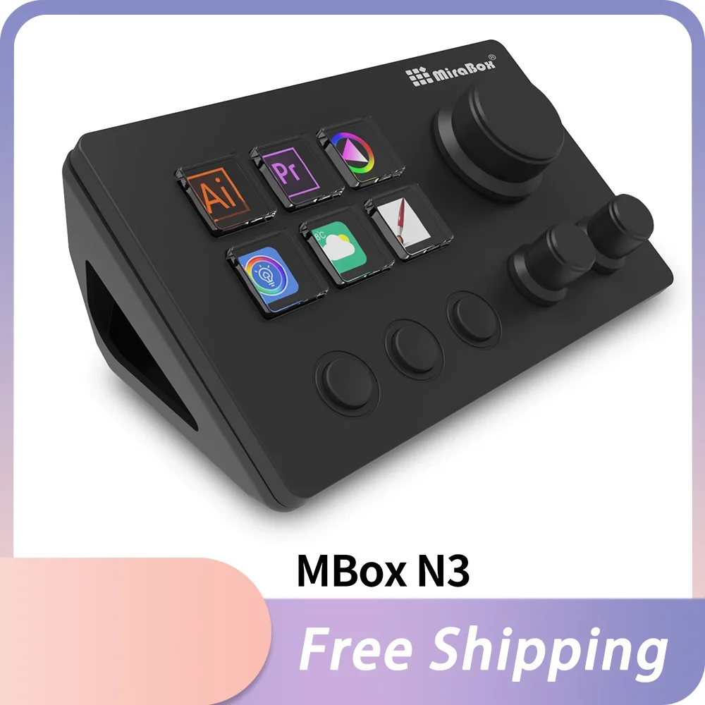 Mirabox N3 Streamdeck Keypad Screen Knob Customization Macro Mini Keyboard Visual Desktop Console For Desktop Computer Gifts